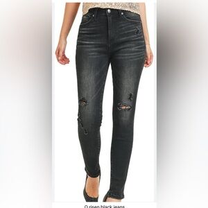 Black Distressed Denim Jeans